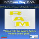 RAM Grille Emblem Overlay Decal   - 2019-2024 Ram 1500 Rebel