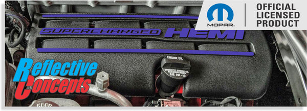 Supercharged Hemi Engine Cover Overlay Decals - Durango SRT Hellcat