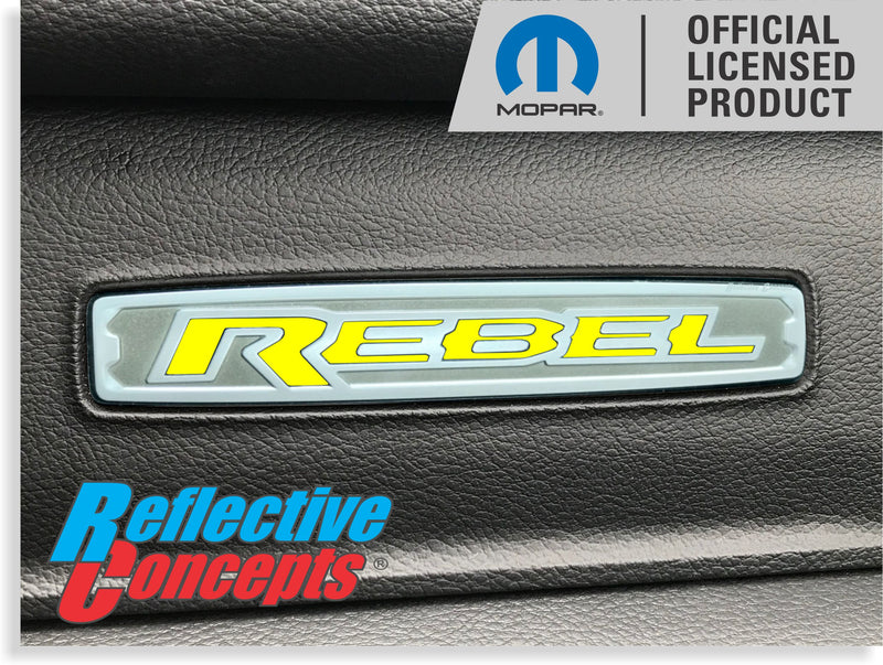 REBEL Glove Box Inlay Decal  - 2019 2020 2021 2022 2023 2024 Ram 1500 Rebel