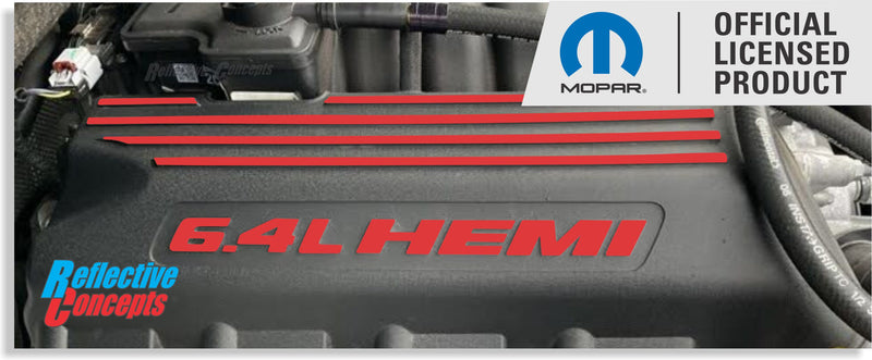 6.4L HEMI Engine Cover Overlay Decals - 2012-2014 Chrysler 300 SRT8