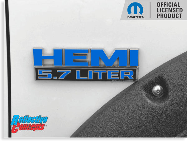 HEMI 5.7 LITER Emblem Overlay Decals - 2019-2024 Ram 1500 Classic