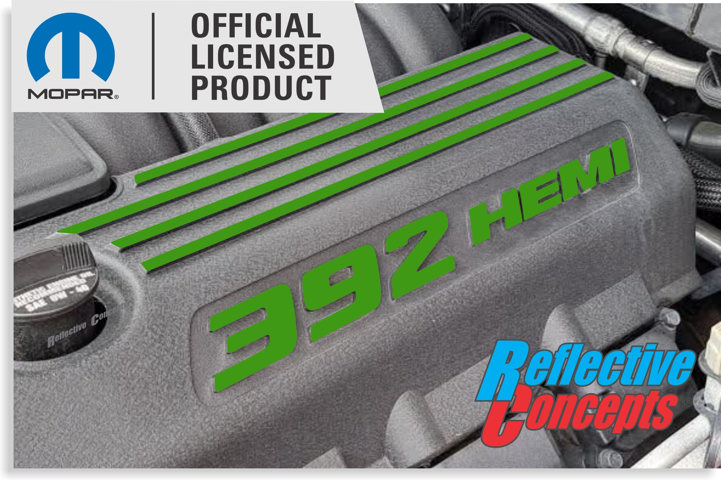 392 HEMI Engine Cover Decals Charger SRT 392