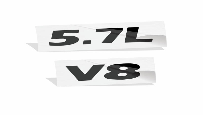 5.7L V8 Engine Cover Letter Overlay Decals - 05-08 Dodge Magnum