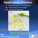 RAM Grille Emblem Overlay Decal   - 2019-2024 Ram 1500 Rebel