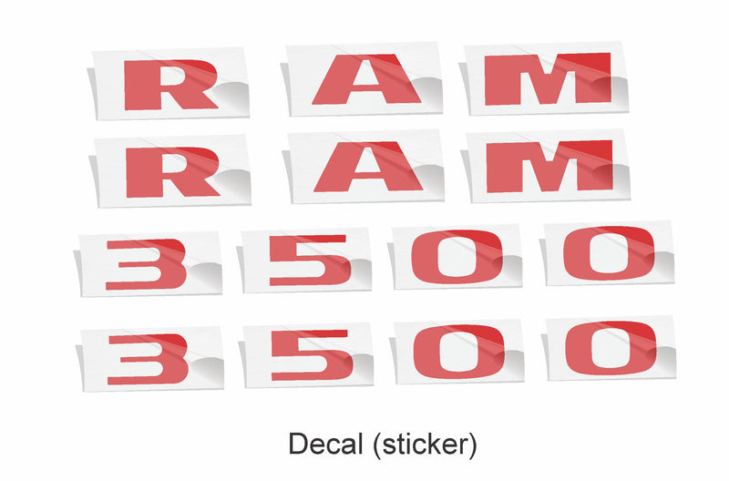 RAM 3500 Door Emblem Overlay Decals   - 2013-2018 Ram 3500
