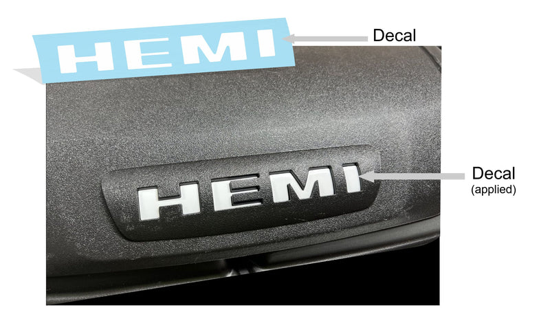 HEMI Air Cleaner Resonator Lettering Inlay Decal - Durango R/T