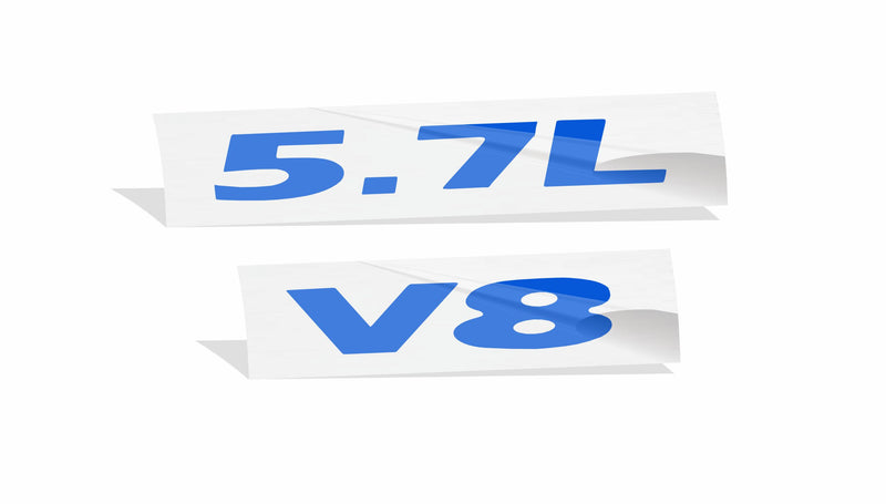 5.7L V8 Engine Cover Letter Overlay Decals - 05-08 Chrysler 300C