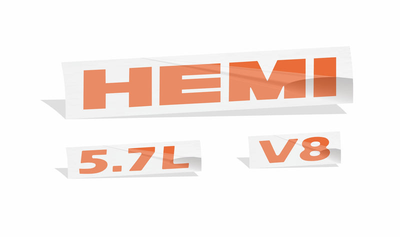 HEMI 5.7L V8 Engine Cover Decals   - 2019-2024 Ram 1500 Classic