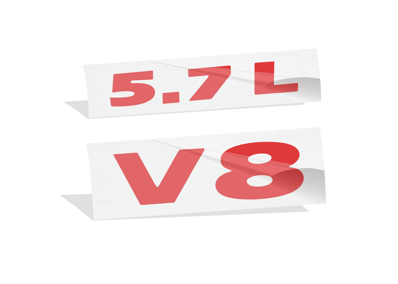 5.7L V8 Engine Cover Letter Overlays - 11-24 Durango R/T