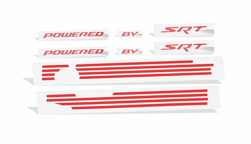 Powered by SRT Engine Cover Overlay Decals - 2015-2023 Challenger Scat Pack