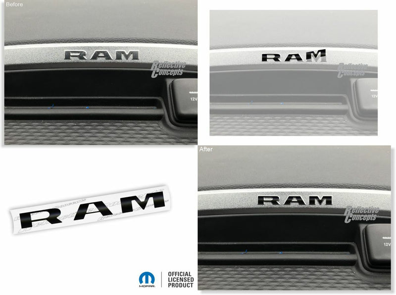 Radio Bezel RAM Overlay Decal  Sticker - 19-24 Ram 1500