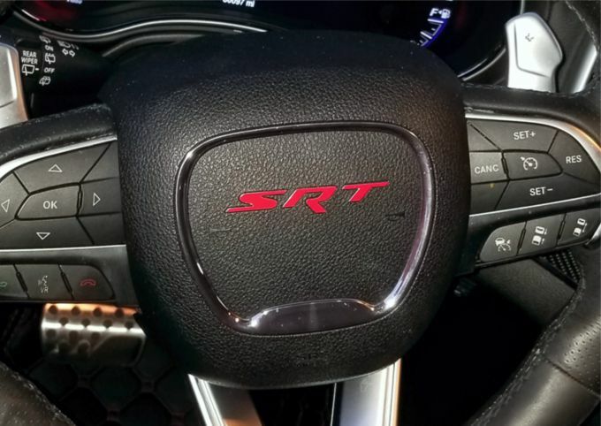 SRT Steering Wheel Emblem Overlay Decal   - 2018-2024 Durango SRT