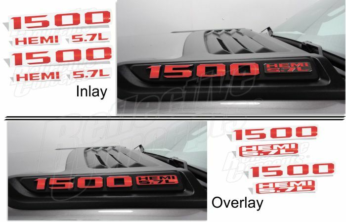 1500 HEMI 5.7L Sport Performance Hood Emblem Overlay Decals