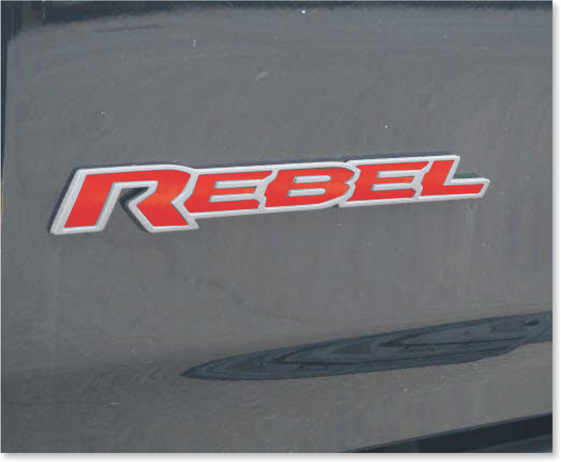KIT:  REBEL Emblem Overlay Decal Set - 2019 2020 2021 2022 2023 2024 Ram 1500 Rebel