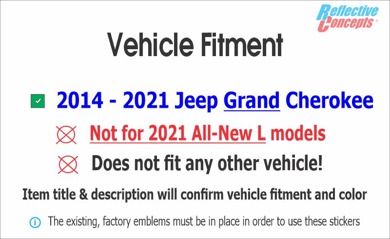 Jeep Emblem Overlay Decals   - 2014-2021 Grand Cherokee