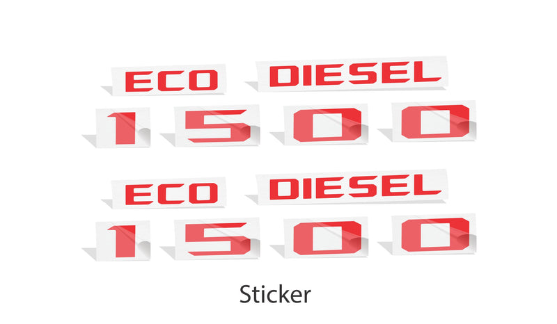 1500 ECO DIESEL Hood Emblem Overlay Decals