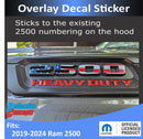 2500 Hood Emblem Number Overlay Decals - 2019 -2026 Ram 2500
