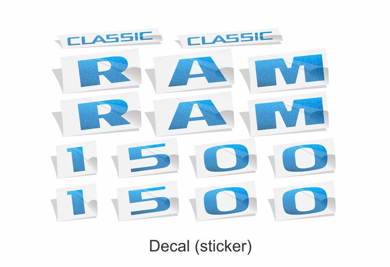 RAM 1500 Emblem Overlay Decals   - 2019-2024 Ram 1500 Classic