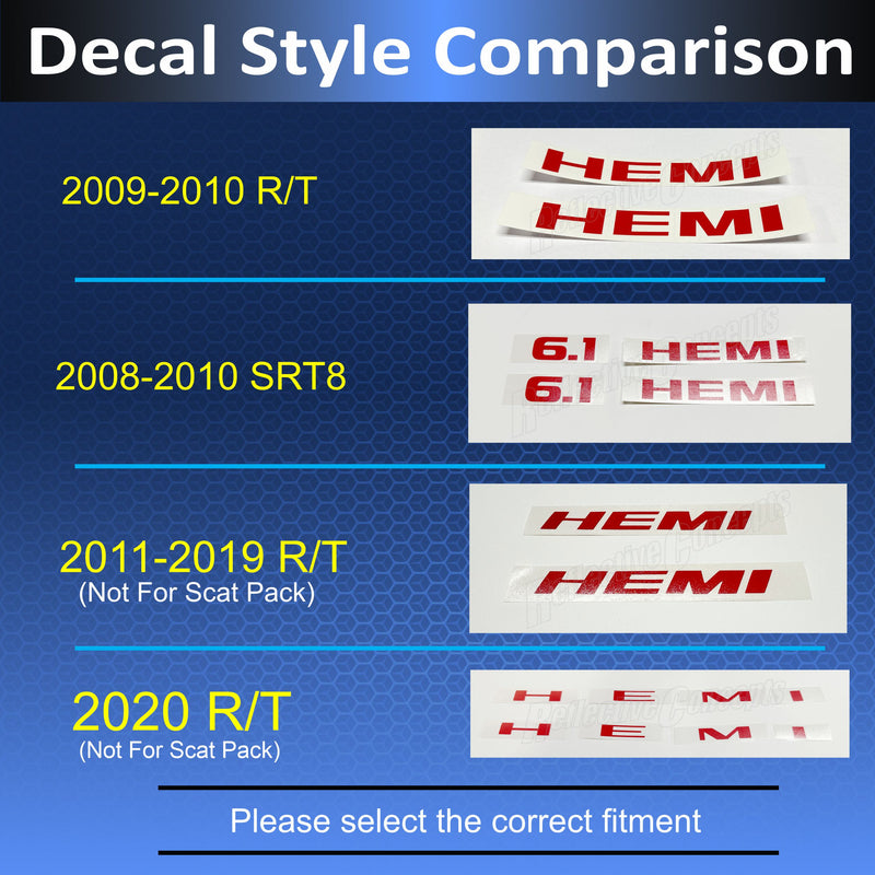 Hemi Emblem Overlay Decals (pair)  Dodge Challenger