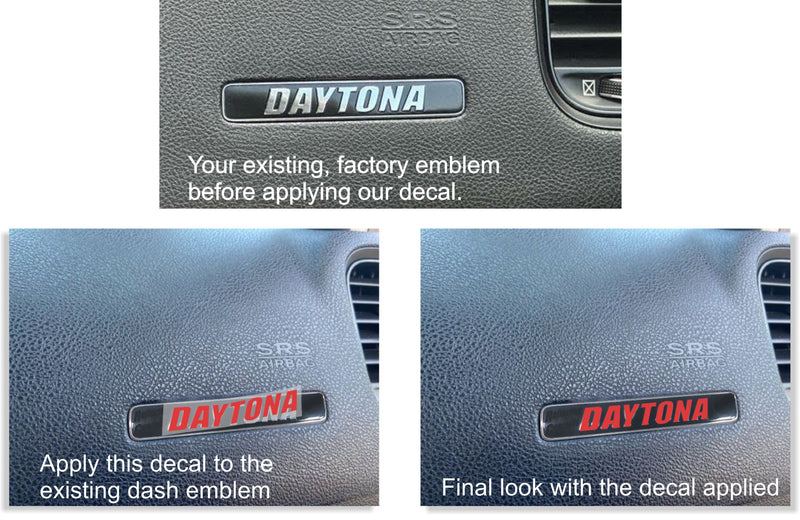 DAYTONA Dash Plaque Emblem Lettering Overlay Decal - 17-23 Charger