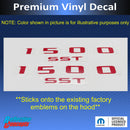 1500 SST Hood Emblem Overlay Decals - 2025 Ram 1500 Standard Output Hurricane