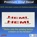 Hemi Fender Emblem Overlay Decals (pair)  - 2006-2010 Dodge Charger R/T
