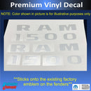 RAM 1500 Emblem Overlay Decals   - 2011-2012 Ram 1500