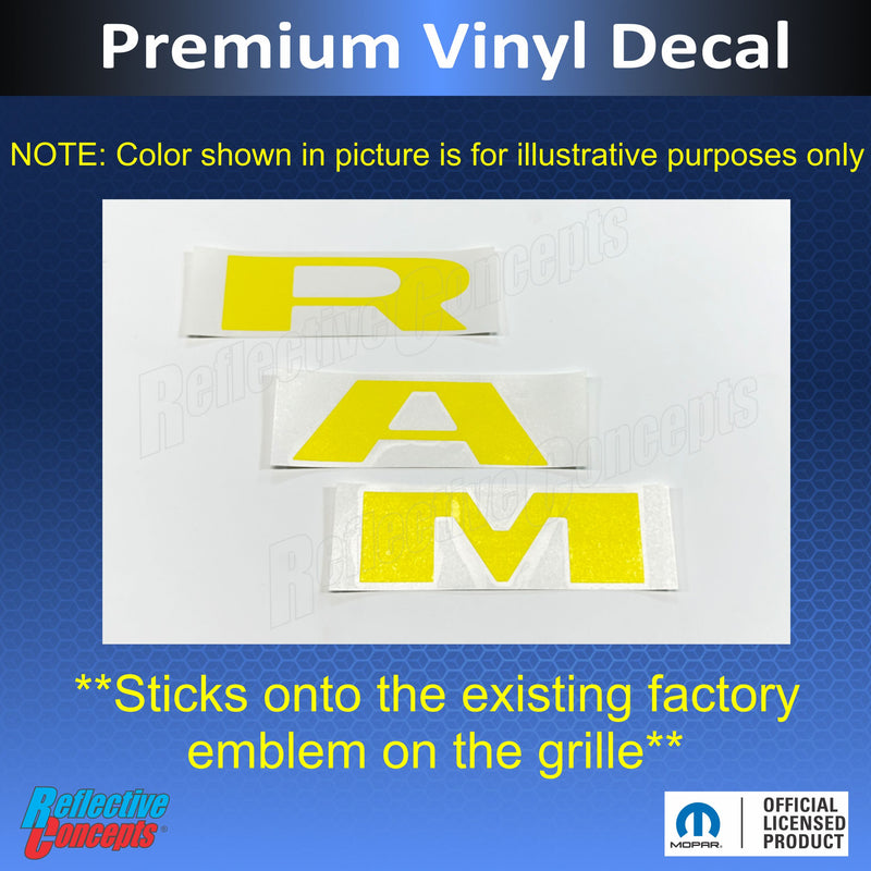 RAM Grille Emblem Overlay Decal   - 2019-2024 Ram 1500 Rebel