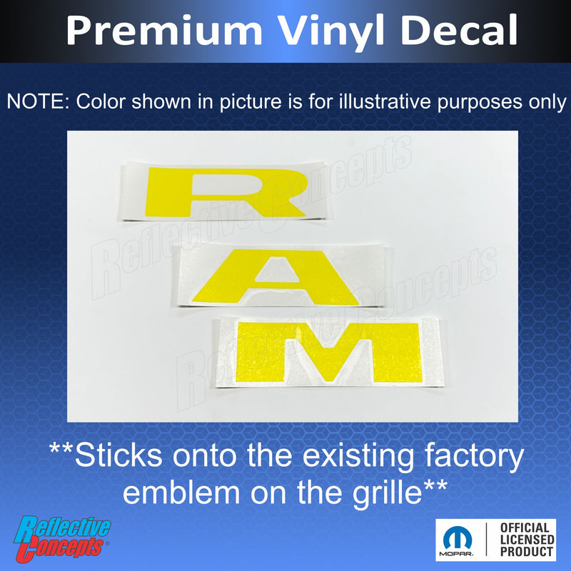 RAM Grille Emblem Overlay Decal   - 2019-2024 Ram 1500