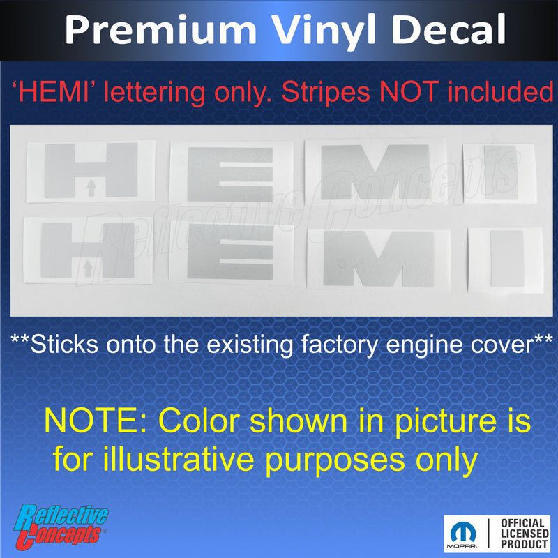HEMI Lettering Engine Cover Decals - 11-25 Durango R/T