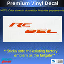REBEL Tailgate Emblem Inlay Decal   - 2015-2018 Ram Rebel