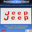 Jeep Fender Emblem Overlay Decals  - 2018-2024 Wrangler JL