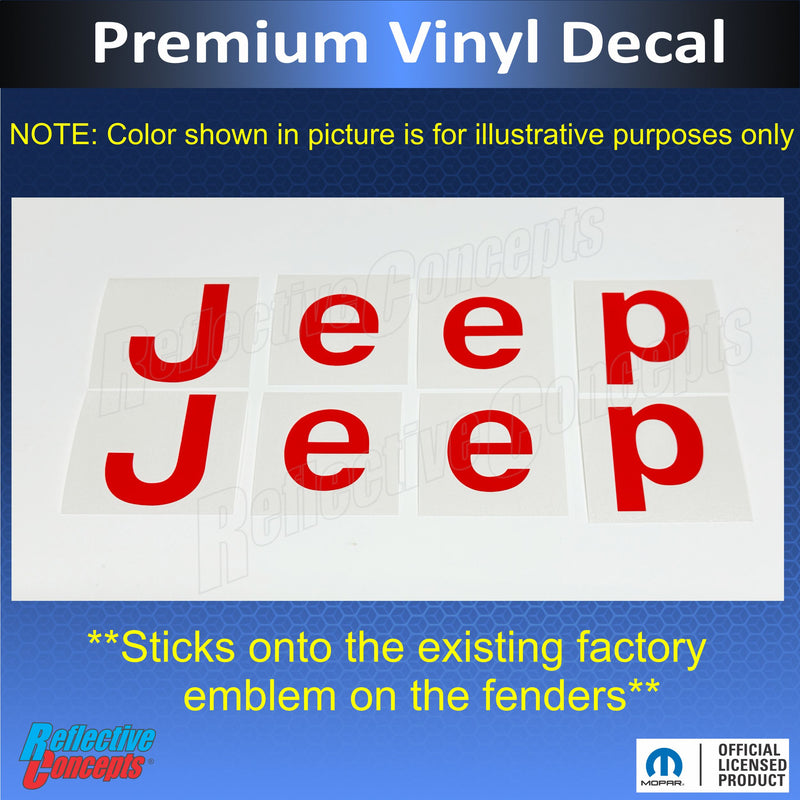Jeep Fender Emblem Overlay Decals  - 2018-2024 Wrangler JL