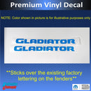 GLADIATOR Fender Overlay Decal Stickers  - 2020-2024 Gladiator