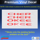 Door Emblem Overlay Decals  - 14-23 Cherokee