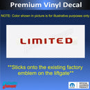 LIMITED Liftgate Emblem Overlay Decal - 2026 Jeep Cherokee Limited
