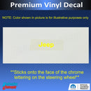 Steering Wheel Emblem Overlay Decal   - 2022-2025 Grand Cherokee