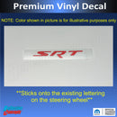 SRT Steering Wheel Emblem Overlay Decal   - 15-23 Charger SRT