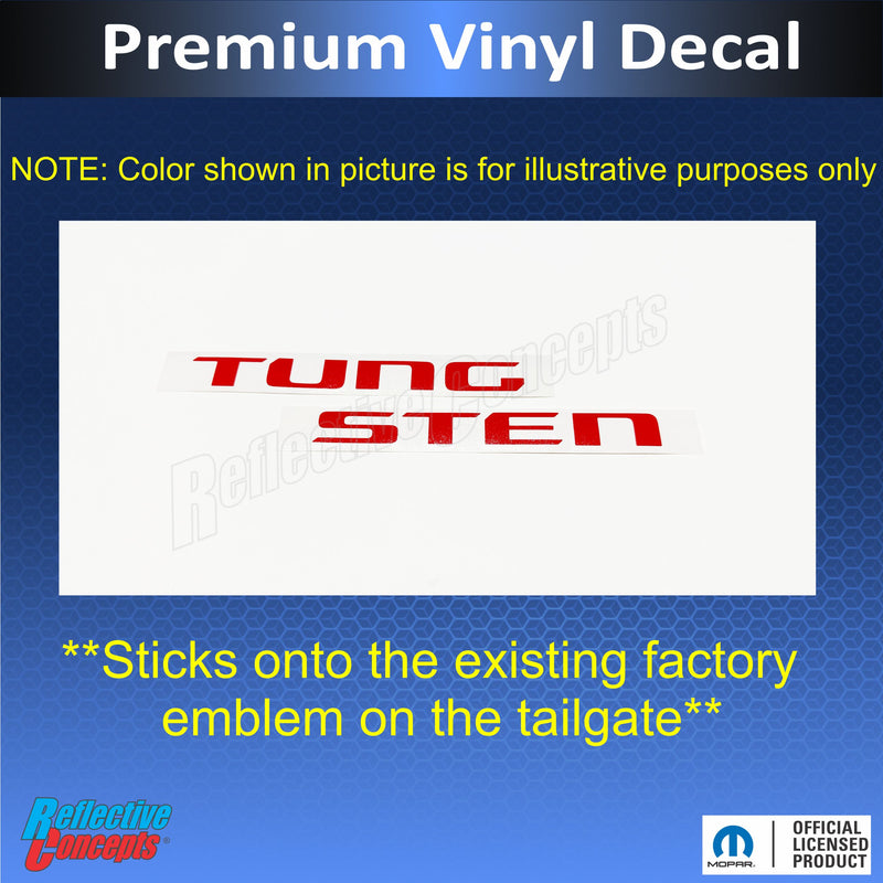 TUNGSTEN Tailgate Emblem Overlay Decal - 2025-2026 Ram 1500 Tungsten