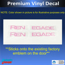 RENEGADE Emblem Inlay Decals   - Jeep Renegade