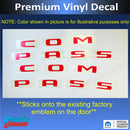 COMPASS Door Emblem Overlay Decals   - 2018-2025 Jeep Compass