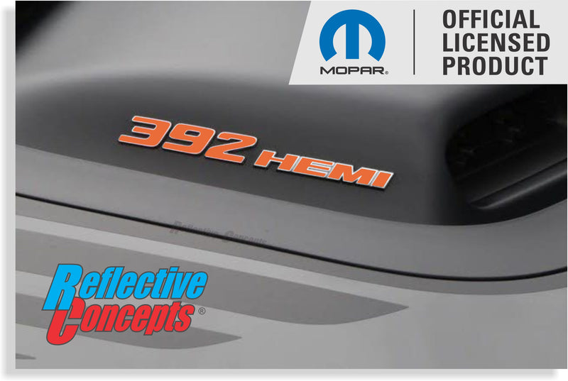 392 HEMI Scoop Emblem Overlay Decals (pair)  - 2015-2018 Challenger R/T Scat Pack 392 Shaker