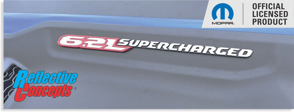 6.2L Supercharged Hood Emblem Overlay Decals  - 2021-2024 Ram TRX