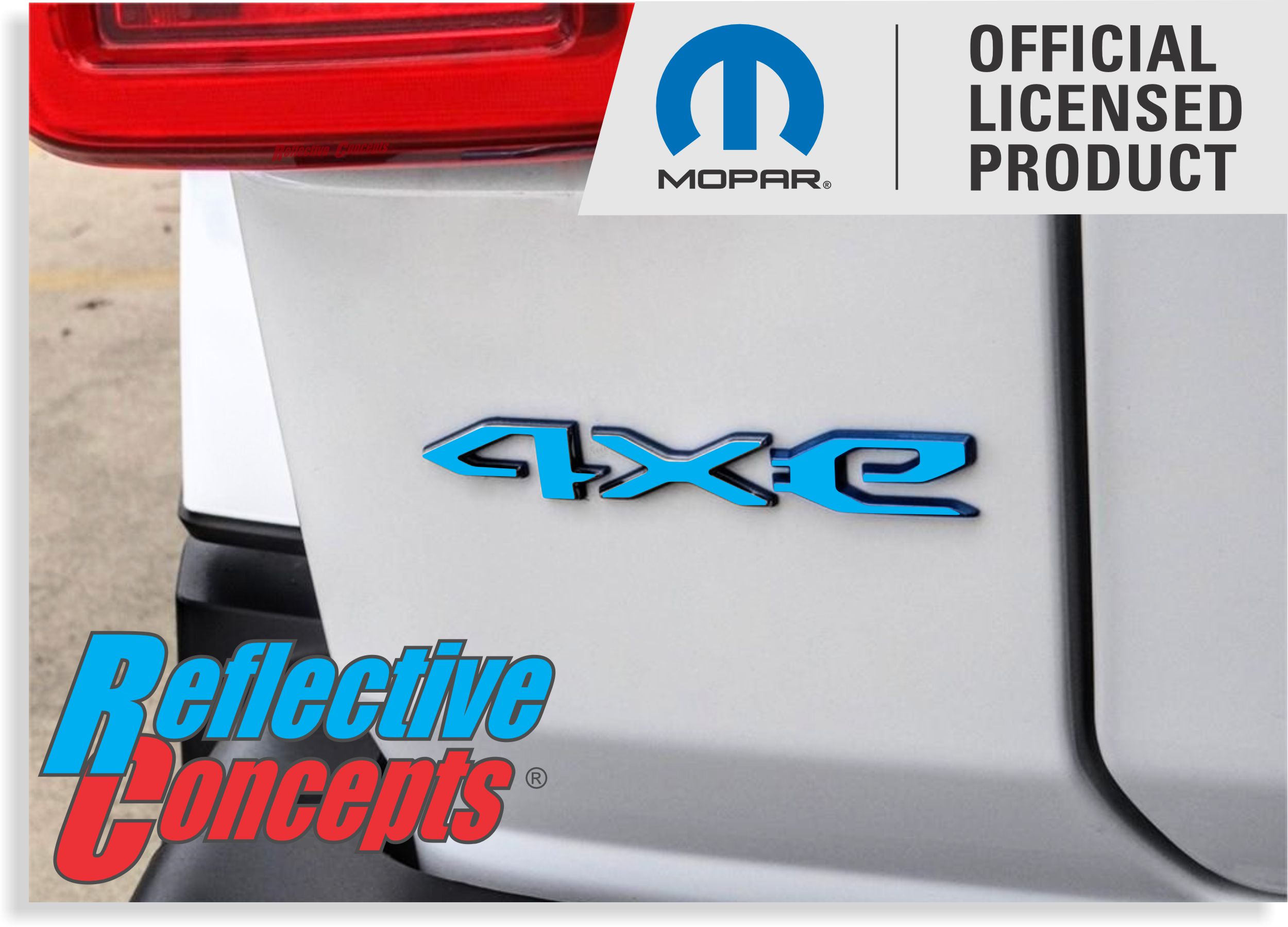 4X4 Overlay Decal Badge For 2005-2021 Jeep Grand Cherokee Liftgate - Black Reflective