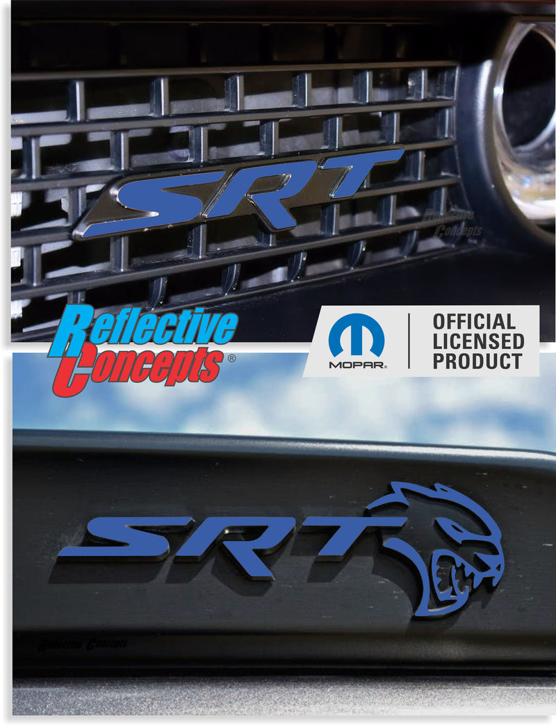 SRT Front and Rear Emblem Overlay Decals - 2017 Challenger SRT Hellcat