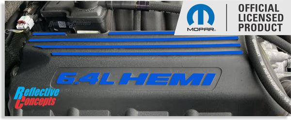 6.4L HEMI Engine Cover Overlay Decals - 2012-2014 Charger SRT8