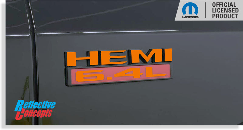 HEMI 6.4 LITER Emblem Overlay Decals - 2019-2024 Ram 2500