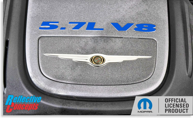 5.7L V8 Engine Cover Letter Overlay Decals - 05-08 Chrysler 300C