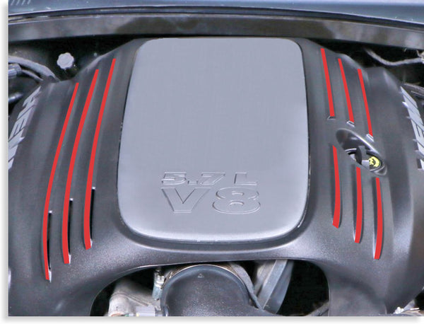 Engine Cover STRIPE Decals - 11-24 Durango 5.7L