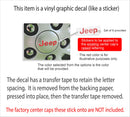 JEEP Center Cap Overlay Decals for Gladiator